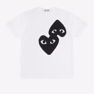CDG Play – Double Cœur T-shirt – (Blanc)