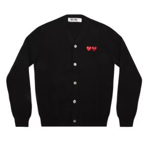 Cardigan Play homme à double emblème noir