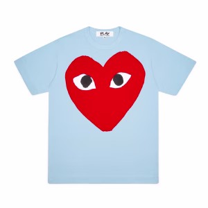 Cdg Play – avec logo cœur lumineux T-shirt – (Bleu)