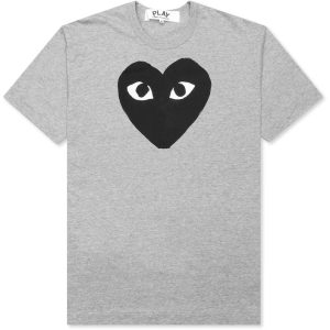 Comme Des Garcons Play Blk Heart Grey Tee