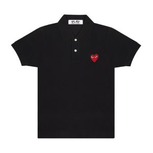 POLO PLAY EMBLÈME ROUGE (NOIR)