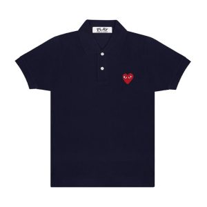 POLO PLAY EMBLÈME ROUGE (MARINE)