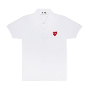 POLO PLAY EMBLÈME ROUGE (BLANC)