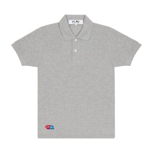 Jouer au Polo  Invader Red Heart & Blue Emblem (Gris)