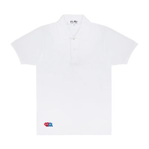 Jouez au Polo Invader Red Heart & Blue Emblem (Blanc)