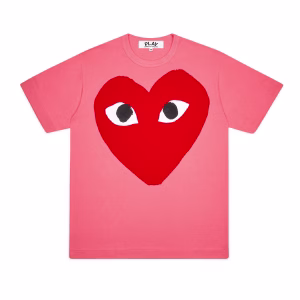 Cdg Play – T-shirt avec logo cœur lumineux – (Rose)